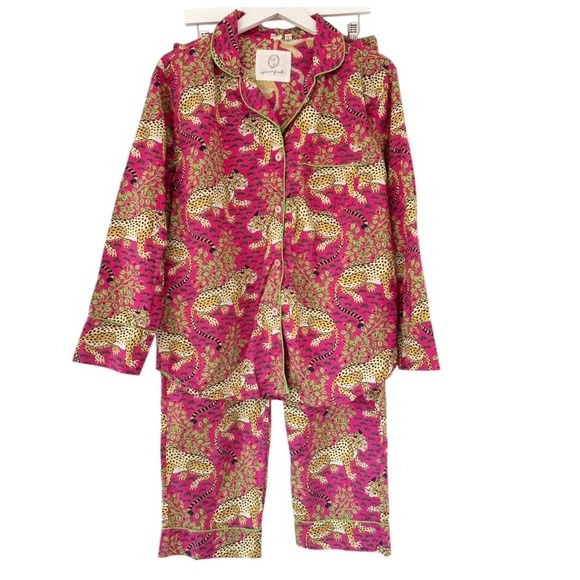 Printfresh • Bagheera Long PJ Cotton Poplin Pajama Set -  Hot Pink - Picture 2 of 12